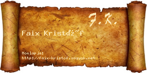 Faix Kristóf névjegykártya